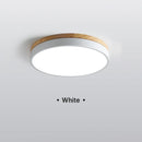 Axyaa Wooden Bottom Round LED Ceiling Light for Home Decor