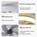 Axyaa Acrylic Ceiling Fan Light Remote Control 6-speed Living Room Fan Lamp