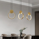 Axyaa Nordic Brass LED Pendant Chandelier Cozy Modern Bedroom Light Fixtures