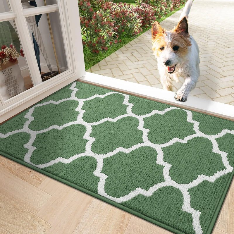 Axyaa Brown Washable Indoor Entrance Mat with Geometry Pattern, 50x80