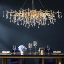 Axyaa Gold Water Drop Crystal Chandelier for Living Room