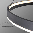 Axyaa Modern LED Round Chandelier for Home Indoor Lighting, Black/White, Living Room to Kitchen