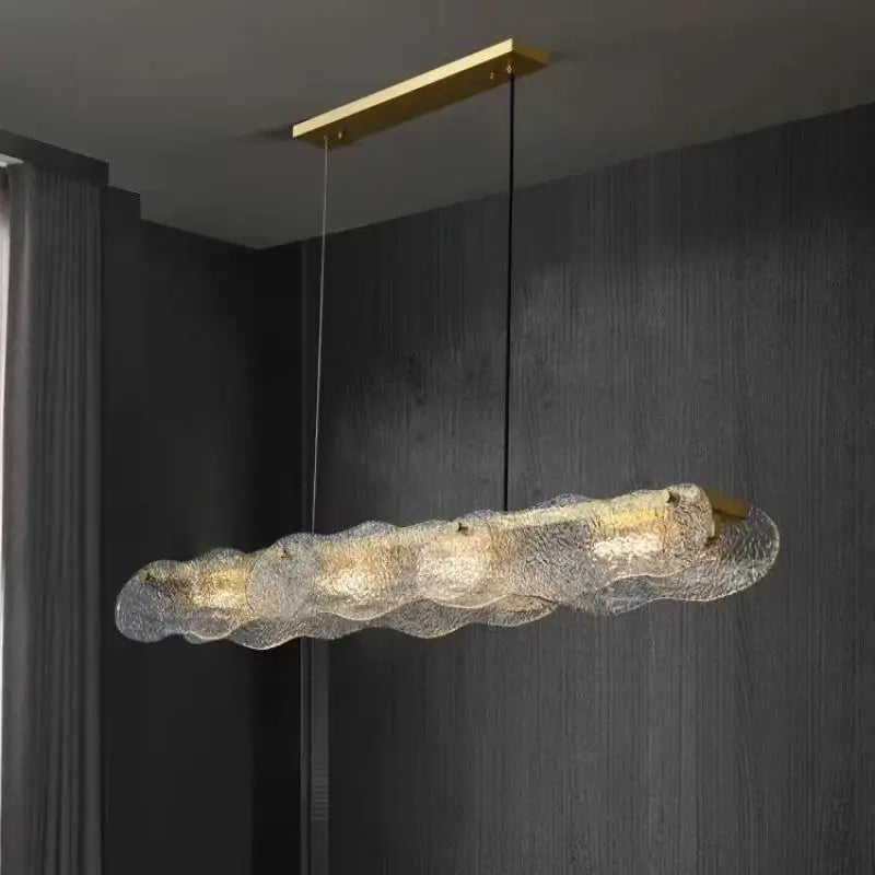 Axyaa Water Ripple Glass Chandelier for Luxury Dining Room