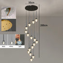 Axyaa Crystal Chandelier Stair Pendant Lamp Living Room Pendant Lights
