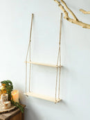 Axyaa Wooden Swing Wall Plant Pot Display Stand Shelf Home Decor