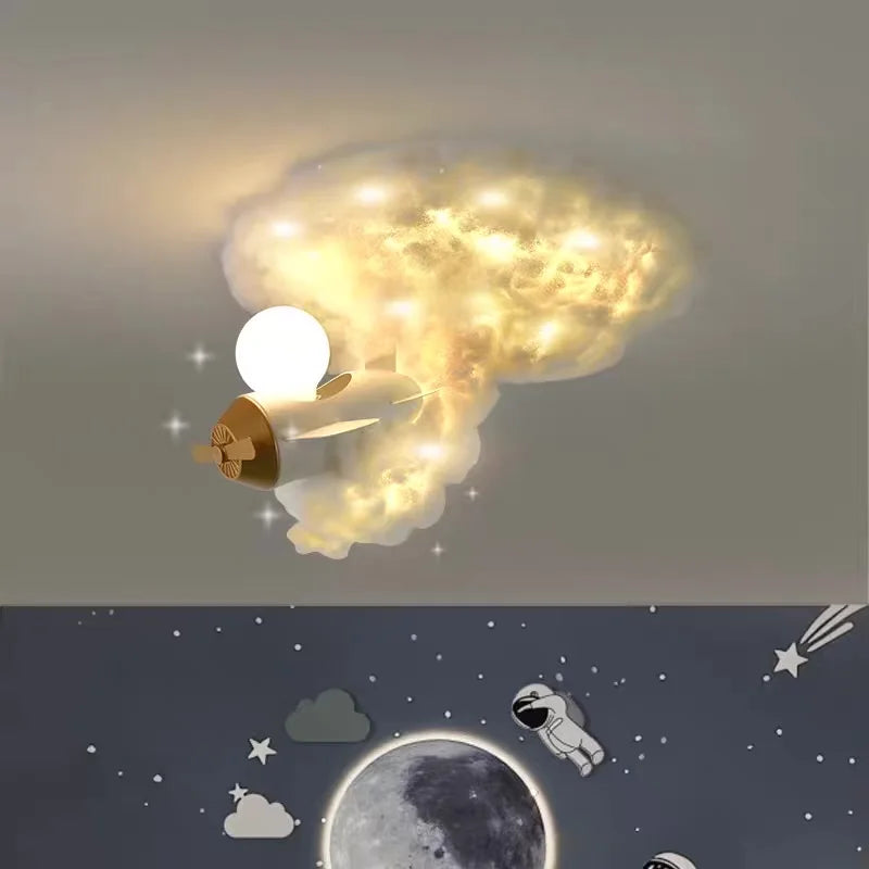 Axya Rocket Astronaut Cloud LED Ceiling Light for Kids Bedroom & Study