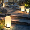 Axyaa White Acrylic Black Outdoor Floor Lamp for Garden Hotel Bedroom
