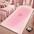 Axyaa Fluffy Pink Carpet: Soft, Minimalist Style Rug for Girl Bedroom, Living Room