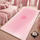 Axyaa Fluffy Pink Carpet: Soft, Minimalist Style Rug for Girl Bedroom, Living Room