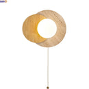 Axyaa LED Wall Light White Glass Wood Yellow Travertine Japan Style