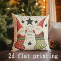 Axyaa Merry Christmas Gnome Print Pillow Cover for Sofa or Bed Decor