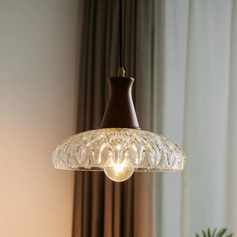 Axyaa Japanese Style LED Glass Pendant Lamp for Kitchen, Bedroom & Living Room