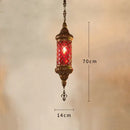 Axyaa Retro Bronze Iron Chandelier with Colorful Glass Lighting