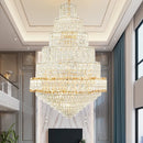 Axyaa Rotating Crystal Chandelier for Duplex Villa, Hotel, or Home - Luxury Stair Lighting