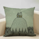 Axyaa Enchanted Forest Tree House Pillow Cover for Home Decor Sofa