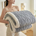 Axyaa Water Cube Fleece Blanket: Soft, Warm Double Layer Sofa Nap Flannel Blanket