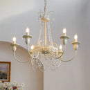 Axyaa Romantic White LED Chandelier E14 Candle Pendant Light for Bedroom and Dining Room