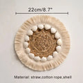 Rattan Grass Weaving Wall Decor, Moroccan Style, Axyaa Livingroom Bedroom Background