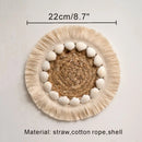 Rattan Grass Weaving Wall Decor, Moroccan Style, Axyaa Livingroom Bedroom Background