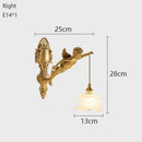 Axyaa Copper Angel Crystal Wall Lamp - French Vintage Style Lighting