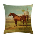 Axyaa Retro Horse Print Cushion Cover for Home Decor 45x45cm