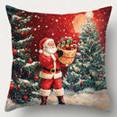 Axyaa Christmas New Year Decor Pillowcase Santa Snowman Cover for Living Room Sofa