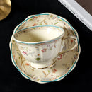 Axyaa Floral Vine Ceramic Coffee Cup & Saucer Set