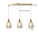 Axyaa Wood LED Pendant Lamp American Vintage Nordic Copper Glass Hanging Light