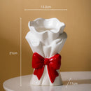 Axyaa Ceramic Vase Bow Tie Bouquet | Home Decoration & Terrarium Handicrafts