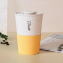 Axyaa Double Wall Travel Coffee Cup with Lid - Portable Wheat Straw Material