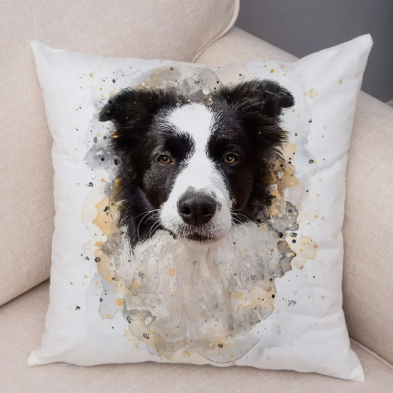 Axyaa Watercolor Dog Pillow - Cozy Pet Animal Pillow for Home Sofa