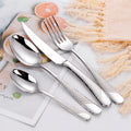 Axyaa Gold Plated Stainless Steel Cutlery Set - 24Pcs Western Tableware Fork Spoon