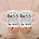 Funny Ceramic White Coffee Mug Set for Boss, Perfect Birthday & Christmas Gifts, by Axyaa.
