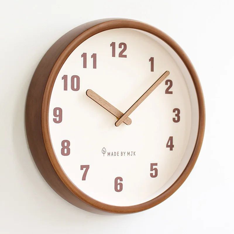 Axya Retro Solid Wood Wall Clock - Modern, Simple, Silent, Creative, Elegant & Stylish