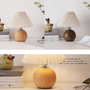 Axyaa Ceramic Pleated Table Lamp - Nordic Retro Bedside Decoratives