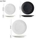 Axyaa Matte Ceramic Steak Pasta Dessert Salad Plate Hammer Pattern Shallow Restaurant Tableware