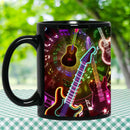 Axyaa Black Ceramic Guitar Coffee Mug, Perfect Gift for Friends