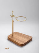 Axyaa Solid Wood Brass Coffee Filter Cup Holder, Adjustable Base