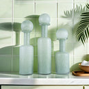 Axyaa Grey Glass Vase with Hammer Lid for Floral Arrangements
