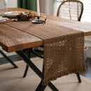 Axya Cotton Linen Striped Table Runner with Dual Color Tassels