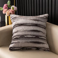Axyaa Rabbit Fur Striped Throw Pillowcase - Soft Plush Cushion Cover for Home Sofa