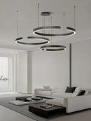 Axyaa Modern Ring LED Chandelier for Living Dining Room Pendant Light