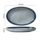 Axyaa Oval Ceramic Steamed Fish Dish - Large Size for Home and Restaurant
