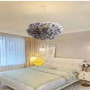 Gray Feather Bedside Lamp for Axyaa Nordic Minimalist Girl's Bedroom