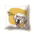 Axyaa Funny Dogs Polyester Cushion Cover for Living Room Sofa 45x45cm