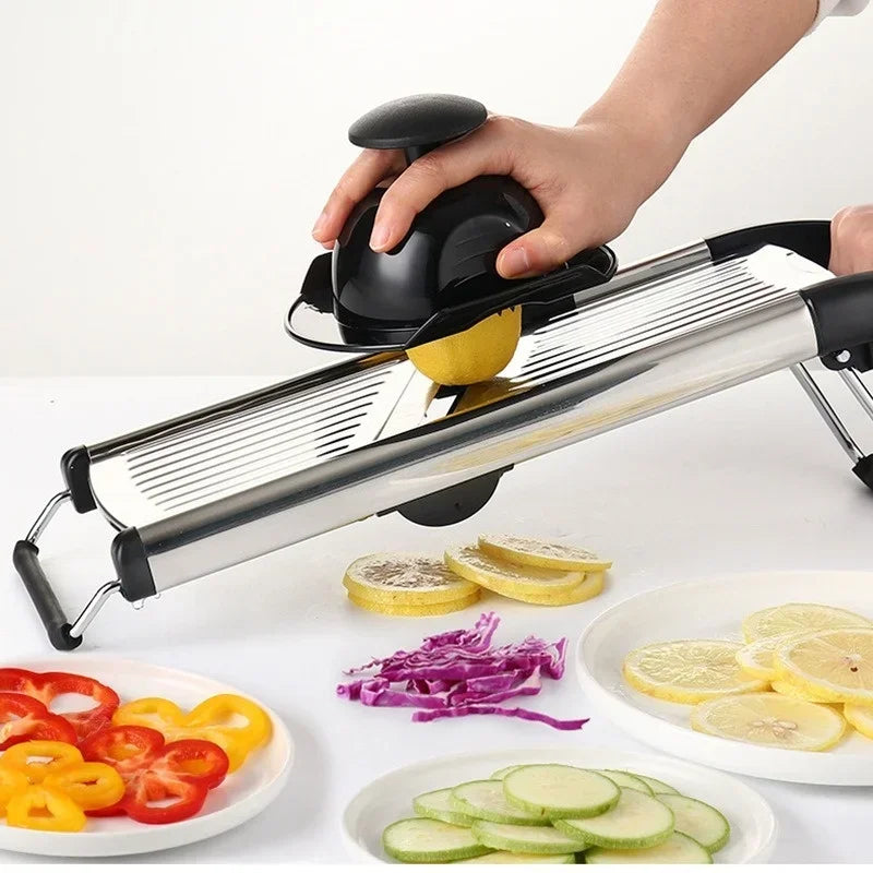 Axyaa Adjustable Stainless Steel Vegetable Slicer, Multi-function Cutting Tool