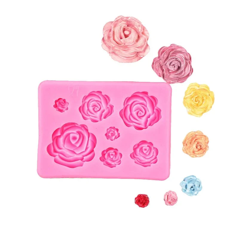 Silicone 3D Flower Mold for Cake Candy Chocolate Soap DIY Baking Tool by Axyaa