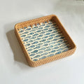 Axyaa Rattan Storage Tray for Snacks, Fruits, Bread, and Sundries Organizing