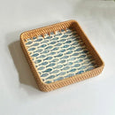 Axyaa Rattan Storage Tray for Snacks, Fruits, Bread, and Sundries Organizing