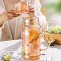 Axyaa Flower Glass Water Jug with Lid: Cute Design, High Borosilicate, Kitchen Housewares